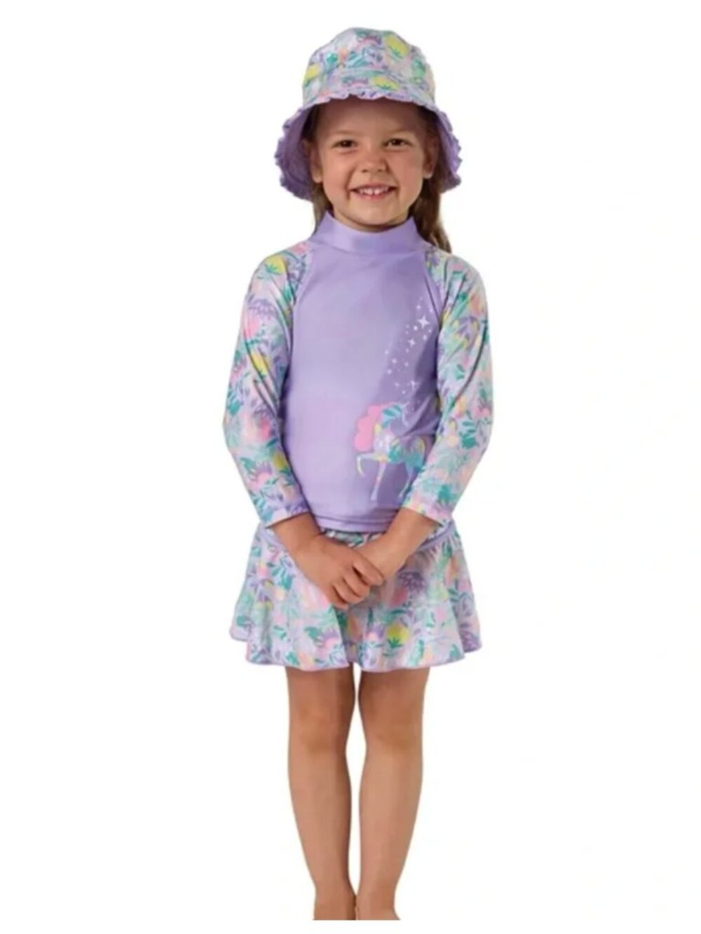 NWT  UV Skinz Kids' 3-piece Swim Set -- purple unicorn